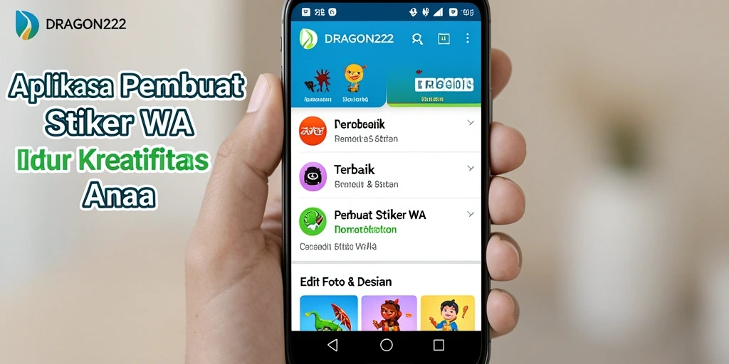 Tampilan antarmuka DRAGON222 yang intuitif untuk Pembuat Stiker WA.