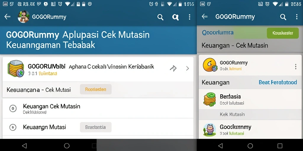 Tampilan antarmuka GOGORUMMY yang sederhana dan fungsional untuk Cek Mutasi.