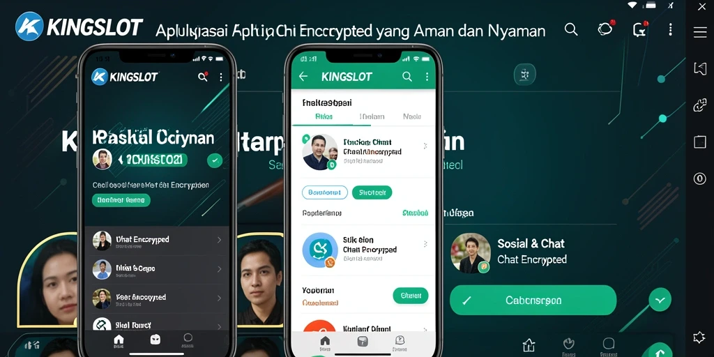 Antarmuka KINGSLOT yang menarik dan fitur Chat Encrypted yang aman.