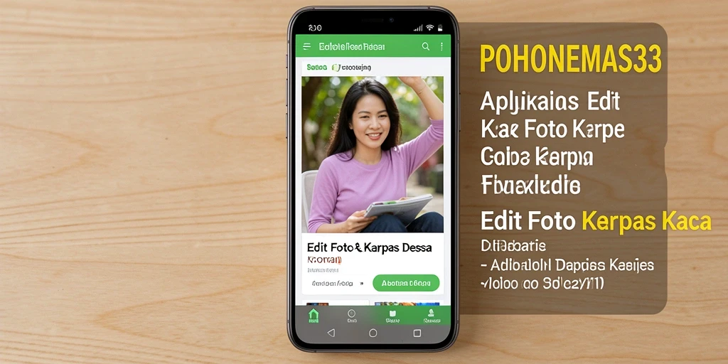 Antarmuka POHONEMAS33 menampilkan berbagai alat edit foto kertas kaca yang menarik.