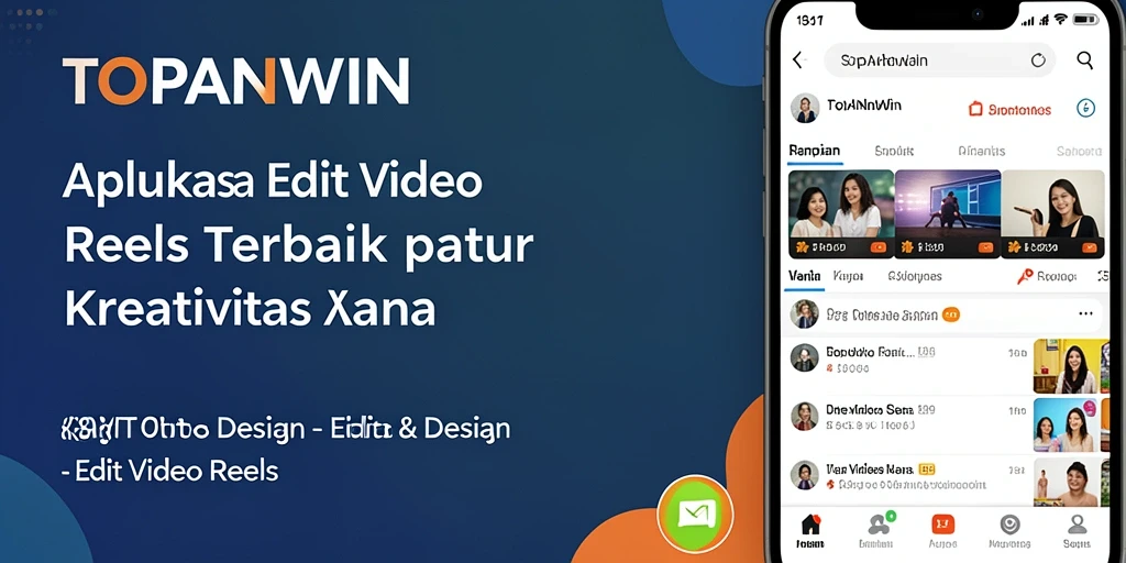 Screenshot antarmuka utama TOPANWIN menampilkan fitur Edit Video Reels yang intuitif.