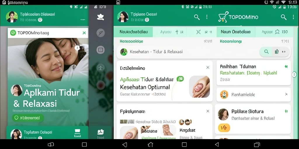Antarmuka TOPDOMINO yang menenangkan untuk pengalaman Tidur & Relaksasi.